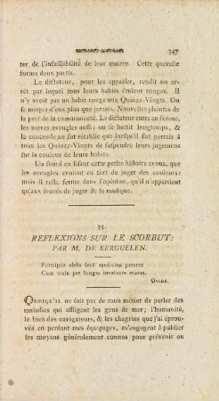 35. Reflexions Sur Le Scorbut; Par M. De Kerguelen