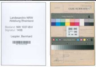 Entnazifizierung Bernhard Leppler , geb. 19.03.1897 (Holzhaendler)