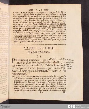 Caput Tertium. De officio respondentis.