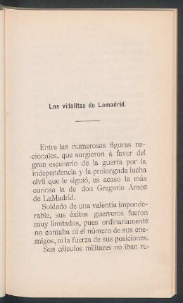 Las vidalitas de Lamadrid