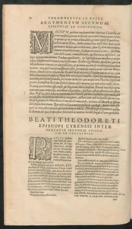 Beati Theodoreti Episcopi Cyrensis Interpretatio Secundae Epistolae Ad Corinthios.