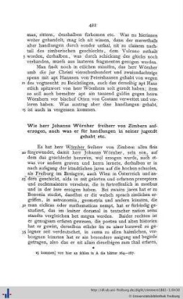 Wie herr Johanns Wörnher freiherr von Zimbern auferzogen, auch was er für handlungen in seiner jugendt gehabt etc.