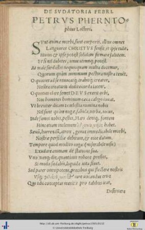 Petrus Pherntophius Lectori.