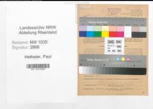 Entnazifizierung Paul Hetheier , geb. 14.02.1910 (Steiger)