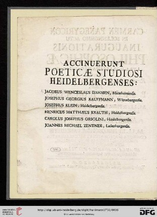 Accinuerunt: Poetica studiosi Heidelbergenses