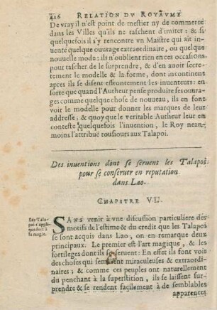 Chapitre VII. Des inventions dont se servent les Talapoi pour se conserver en reputation dans Lao