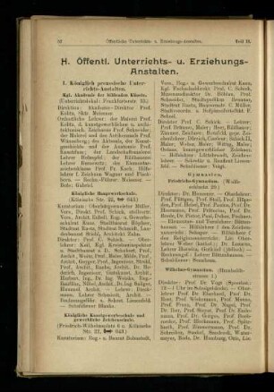 Öffentl. Unterrichts- u. Erziehungs-Anstalten