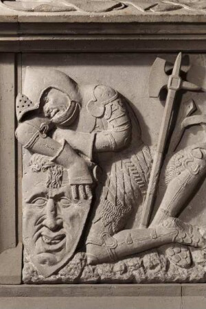 Grablegung Christi — Grab Christi mit schlafenden Soldaten — Linker Wächter