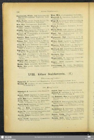 XVIII. Kölner Bezirksverein.