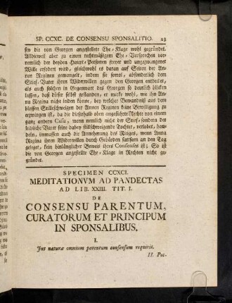 23-34, Sp. 291. De Consensu parentum, ...