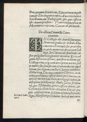 De officio Decani & Canonicorum.