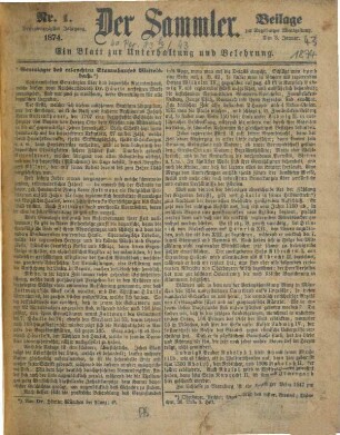 Der Sammler. 43. 1874
