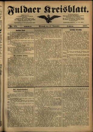 Ausgabe vom Mittwoch, den 27. November 1907.