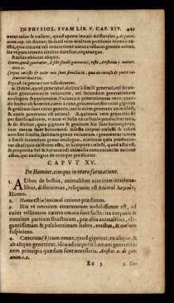 Caput XV. De Homine, eiusque in utero formatione.