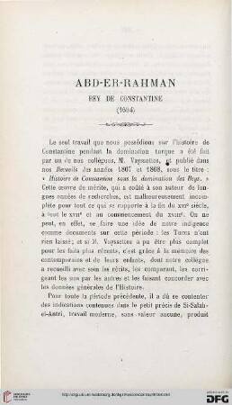 Abd-Er-Rahman: Bey de Constantine (1694)