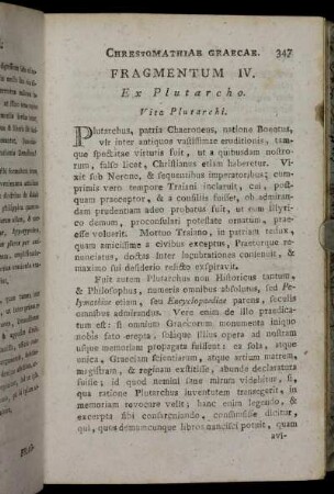 Fragmentum IV. Ex Plutarcho.