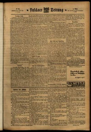 Zweite Ausgabe vom Mittwoch, den 24. April 1912.