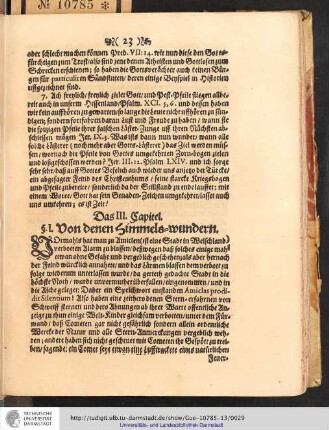 Das III. Capitel: Von denen Himmels-Wundern
