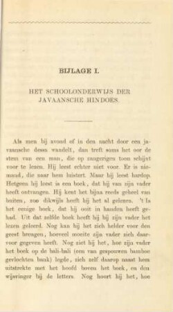 Bijlage I. Het schoolonderwijs der Javaansche Hindoes