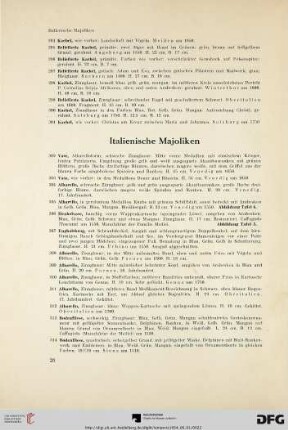 Italienische Majolken (Nr. 302-317)