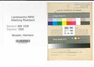 Entnazifizierung Hermann Moseler , geb. 09.11.1903 (Schreiner)