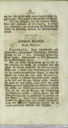 Zehntes Kapitel. Vom Kupfer