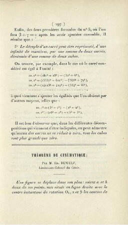 Théorème de cinématique.