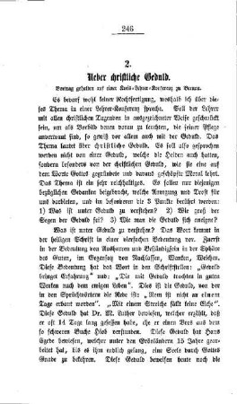 Ueber christliche Geduld