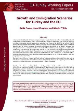 Growth and Immigration Scenarios for Turkey and EU