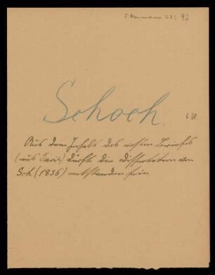 Umschlag mit Notiz von Ernst Richard Neumann