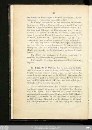X. Sécurité et Police.