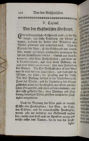 V. Capitel. Von den Geschwülsten überhaupt
