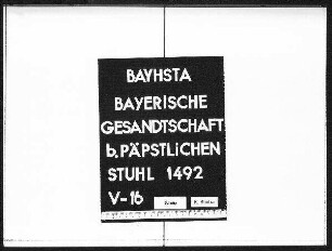Die Betretung griechischer Schiffe in Häfen des Kirchenstaates durch den bayerischen Gesandten