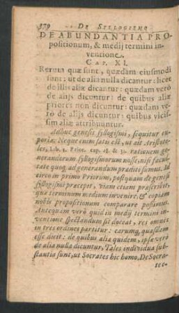 De Abundantia Propositionum, & medii termini inventione. Cap. XI.