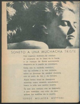 Soneto a una muchacha triste
