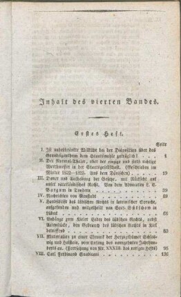 Inhalt des vierten Bandes.