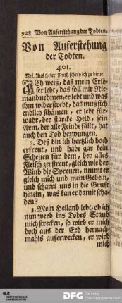 Von Auferstehung der Todten.