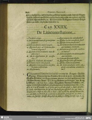 Cap. XXIIX. De Litiscontestatione