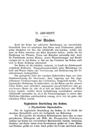 VI. Abschnitt. Der Boden.