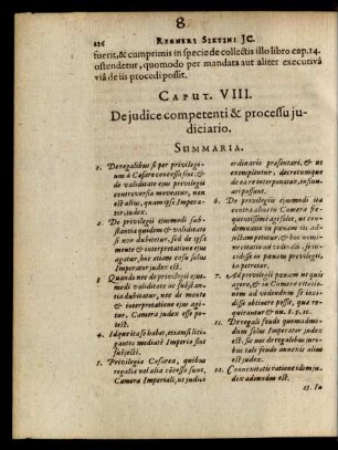 Caput. VIII. De iudice competenti & processu iudiciario