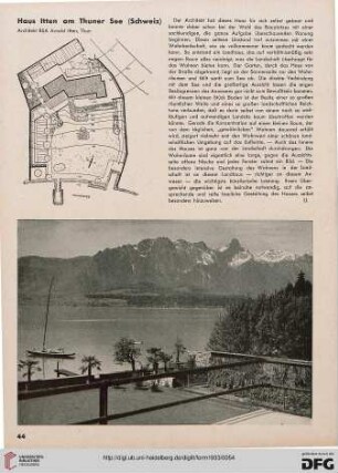 8: Haus Itten am Thuner See (Schweiz) : Architekt BSA Arnold Itten, Thun