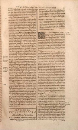 September. Vita S. Theodorae Alexandrinae Poenitentis.