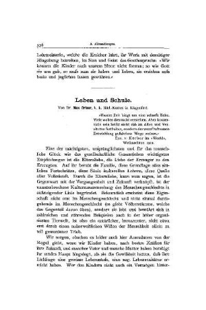 Leben und Schule