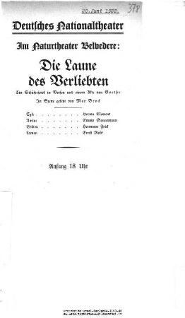 Die Laune des Verliebten