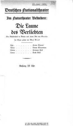 Die Laune des Verliebten