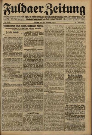 Ausgabe vom Freitag, den 15. Oktober 1915.