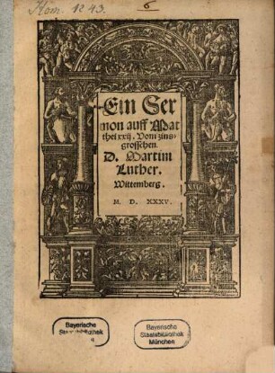 Ein Sermon auff Matthei xxij. Vom zinsgrosschen : Wittemberg. M.D.XXXV.