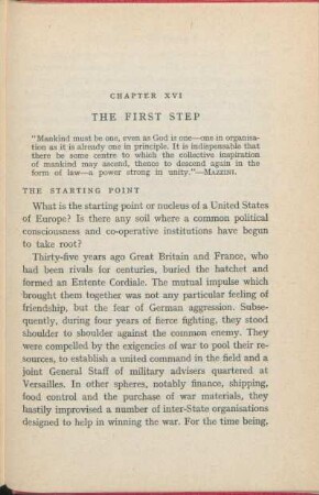 Chapter XVI. The First Step