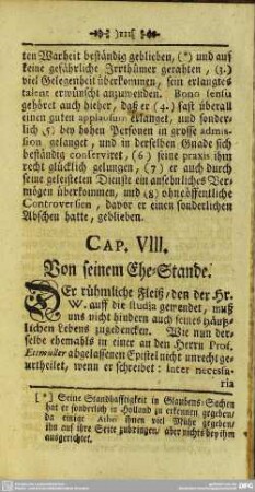 Cap. VIII. Von seinem Ehe-Stande