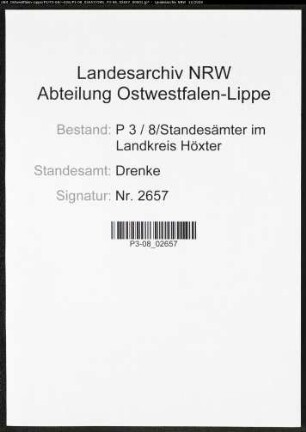 Sterberegister Standesamt Drenke